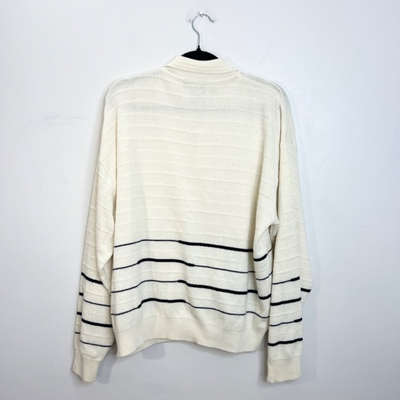 Vintage Blu E BLU Italy cream navy nautical oversized Wool Blend Sweater M - Picture 4 of 11